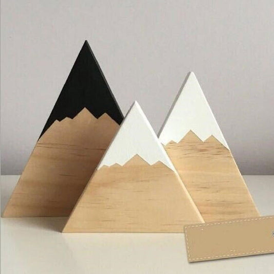 INS Popular Hill Wooden Ornaments Snow Mountain Triangle Treasure Shooting Props Children's Room Soft Decoration Three - DigiVirt
