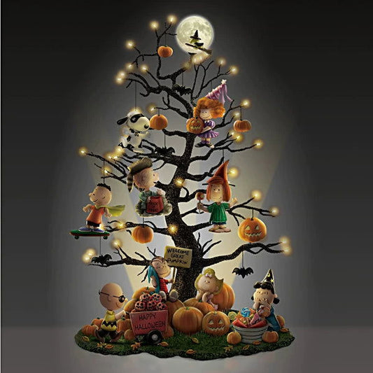 Illuminated Halloween Tree Pumpkins Home Decor - DigiVirt
