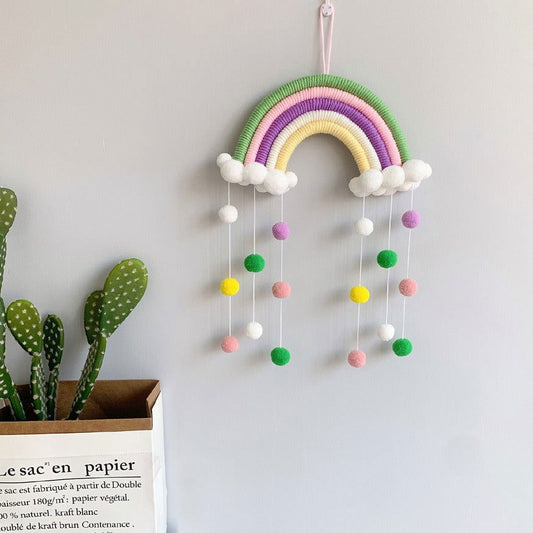 Ins Decoration Nordic Style Home Decoration Children's Room Decoration Pendant Weaving Cloud Rainbow Decoration Mural Decoration - DigiVirt