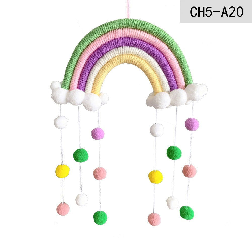Ins Decoration Nordic Style Home Decoration Children's Room Decoration Pendant Weaving Cloud Rainbow Decoration Mural Decoration - DigiVirt