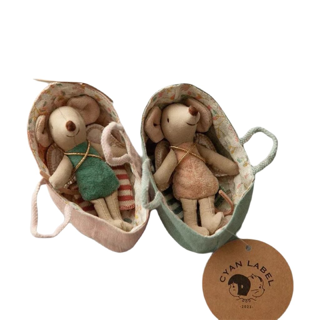 Ins Nordic Linen Little Mouse Doll Fairy Tale Little Angel Mouse Doll Birthday Gift Fabric Doll - DigiVirt