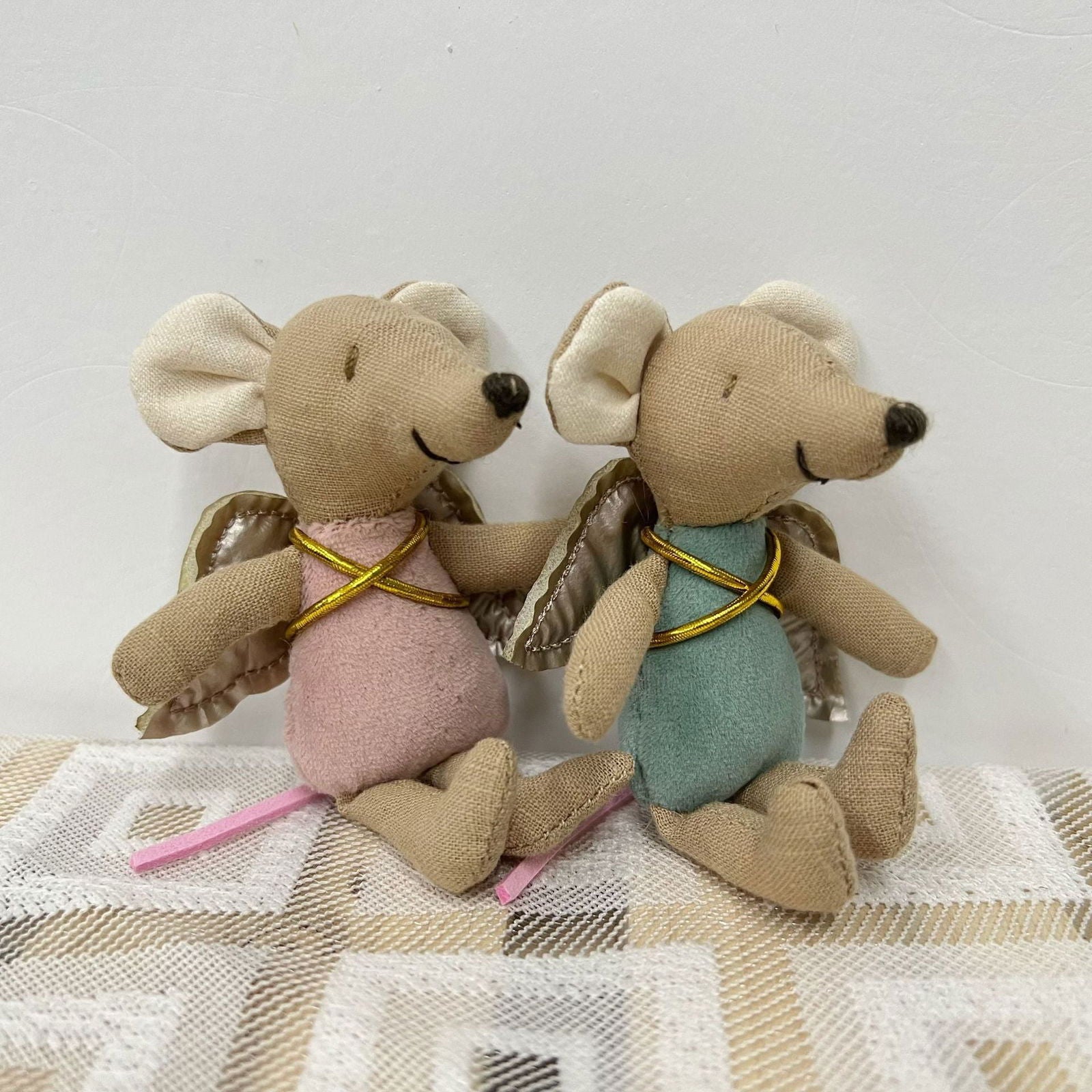 Ins Nordic Linen Little Mouse Doll Fairy Tale Little Angel Mouse Doll Birthday Gift Fabric Doll - DigiVirt