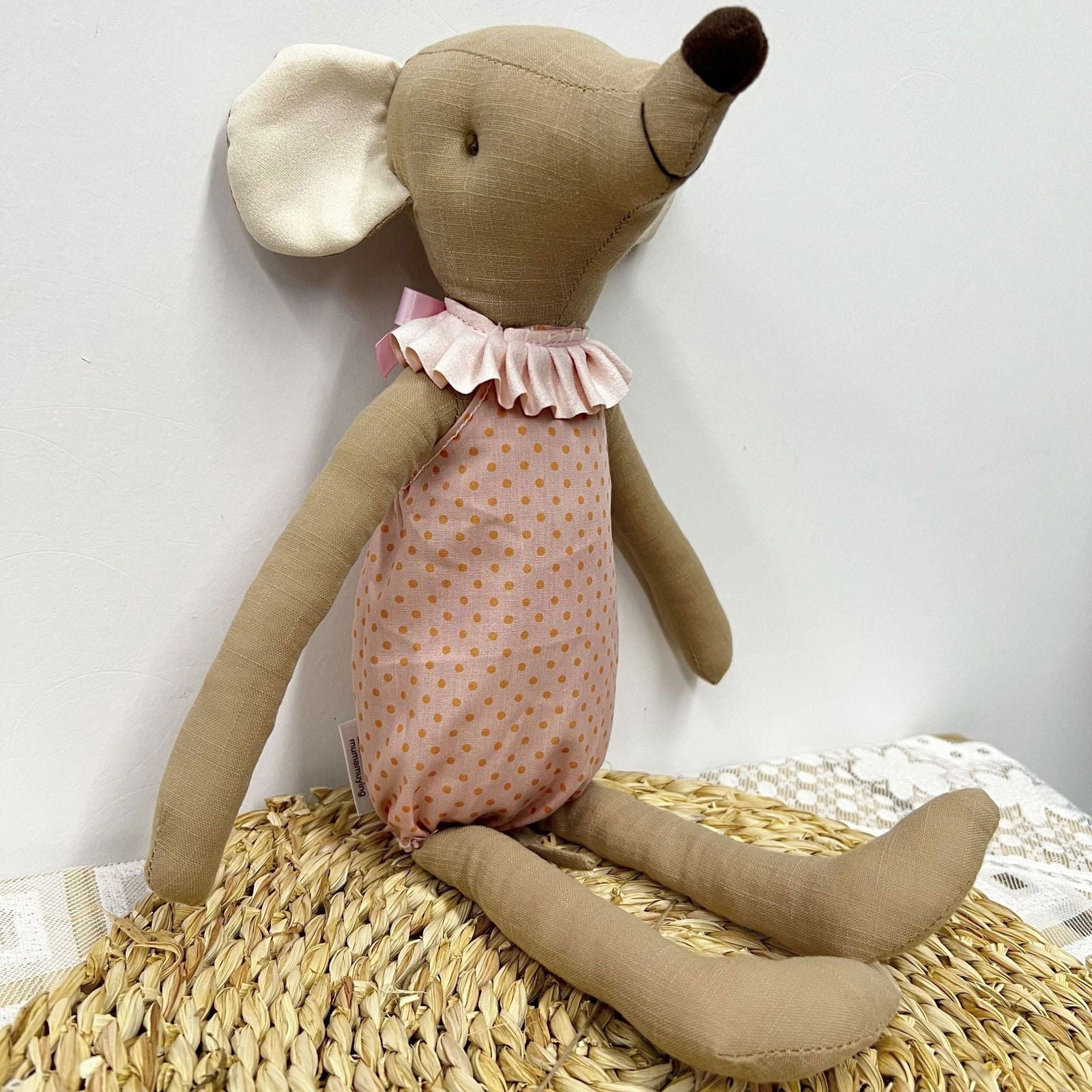 Ins Nordic Linen Little Mouse Doll Fairy Tale Little Angel Mouse Doll Birthday Gift Fabric Doll - DigiVirt