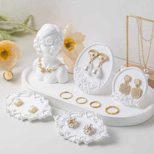 Jewelry Display Stand White Plaster Jewelry Earrings Earrings Display Stand Earrings Jewelry Photo Props Ornaments Parisian Decor Vintage Decor - DigiVirt