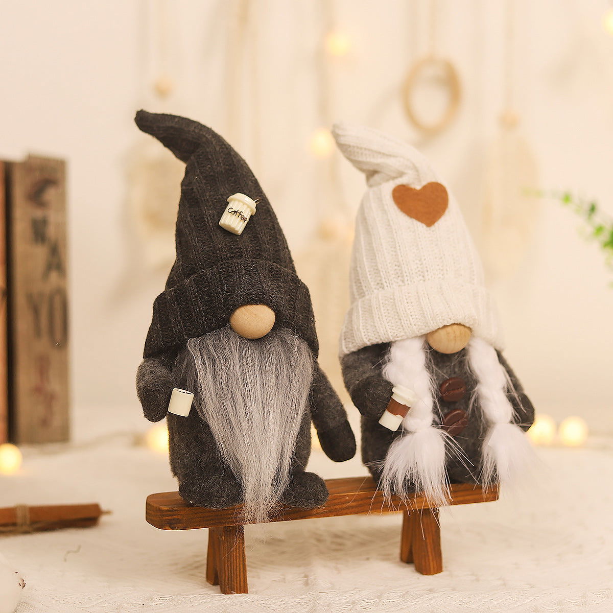 Knitting Couple Handmade Coffee Gnomes - DigiVirt