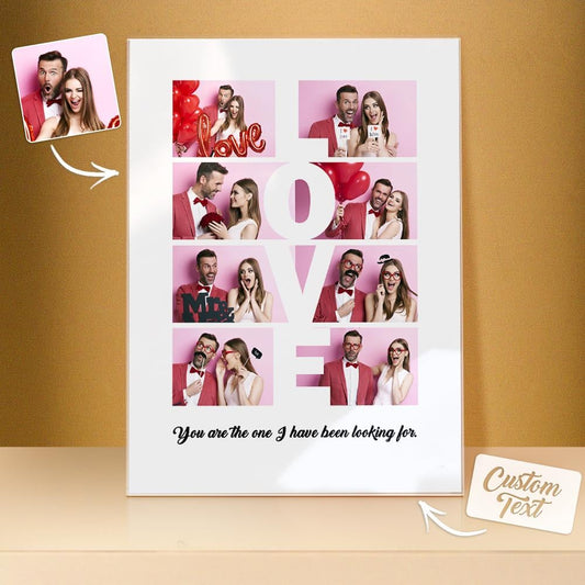 LOVE Custom 8 Photo Lamp Plauqe Romantic Personalized Home Decor - DigiVirt