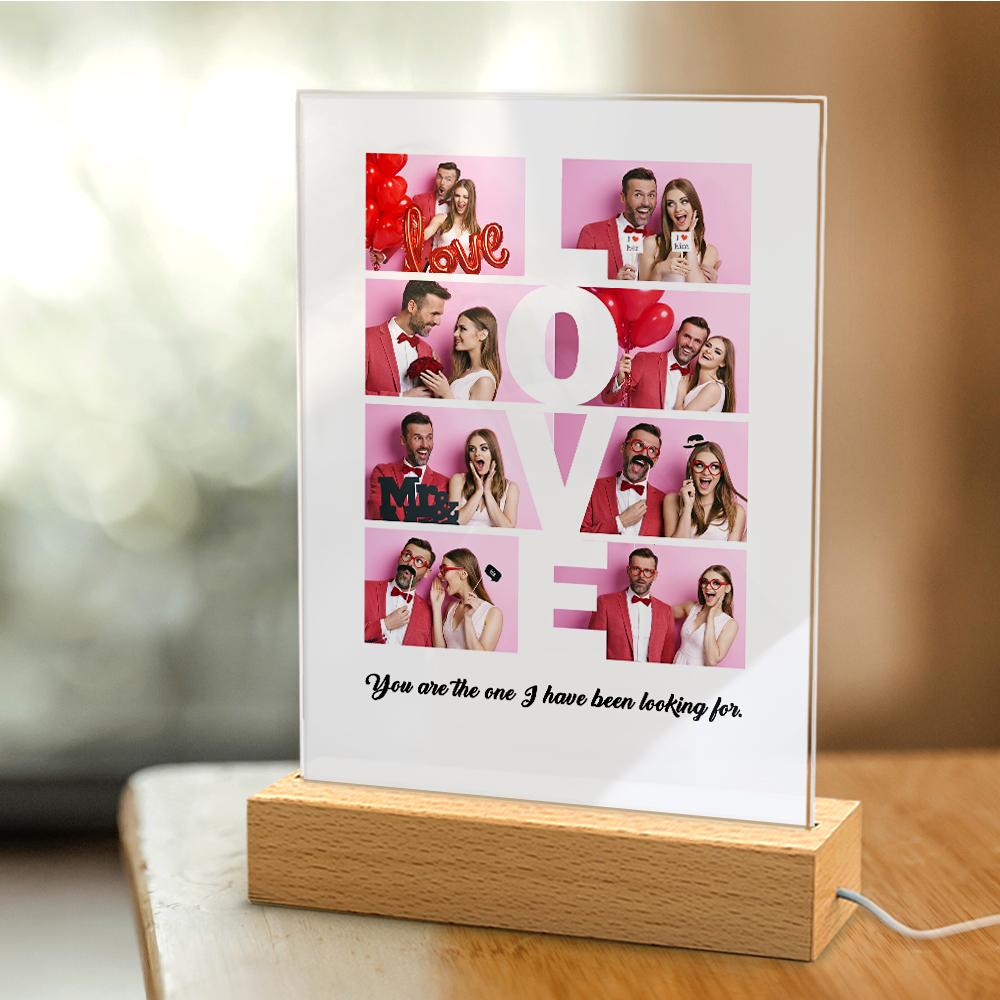 LOVE Custom 8 Photo Lamp Plauqe Romantic Personalized Home Decor - DigiVirt