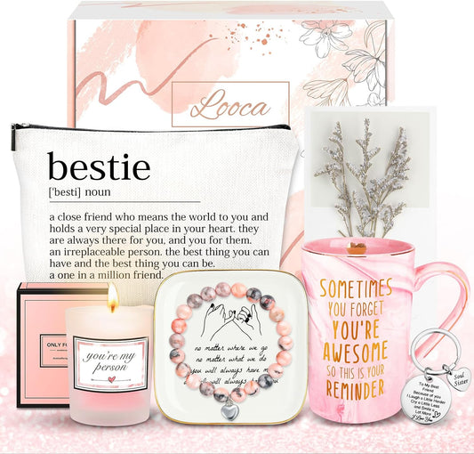 Looca Best Friend Birthday Gift Basket for Women - Unique Friendship Gifts for Bestie, BFF - DigiVirt