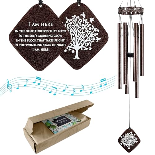 Memorial Wind Chimes - Sympathy Wind Chimes - Wind Chimes for Loss of Loved One - Wind Chimes for Loss of Loved One Prime - Grief Gifts - Soothing Tones - Bereavement - Bronze 29” - DigiVirt