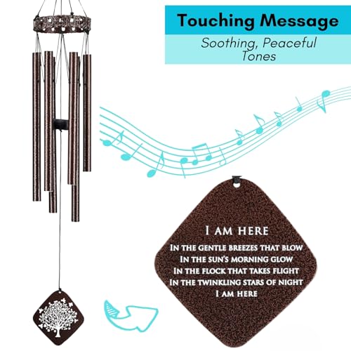 Memorial Wind Chimes - Sympathy Wind Chimes - Wind Chimes for Loss of Loved One - Wind Chimes for Loss of Loved One Prime - Grief Gifts - Soothing Tones - Bereavement - Bronze 29” - DigiVirt