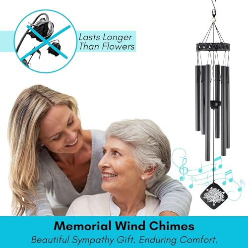 Memorial Wind Chimes - Sympathy Wind Chimes - Wind Chimes for Loss of Loved One - Wind Chimes for Loss of Loved One Prime - Grief Gifts - Soothing Tones - Bereavement - Bronze 29” - DigiVirt