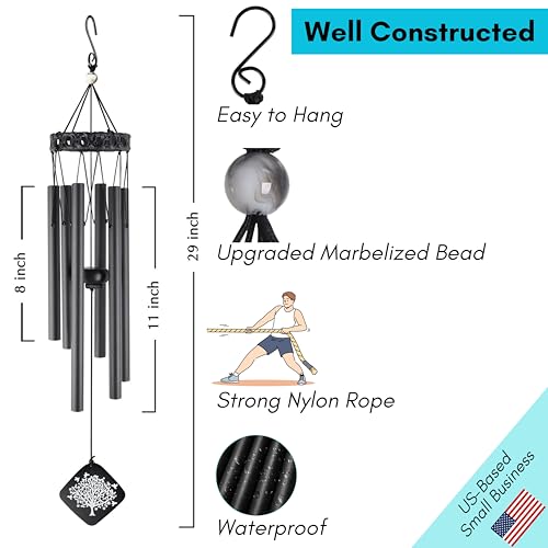 Memorial Wind Chimes - Sympathy Wind Chimes - Wind Chimes for Loss of Loved One - Wind Chimes for Loss of Loved One Prime - Grief Gifts - Soothing Tones - Bereavement - Bronze 29” - DigiVirt
