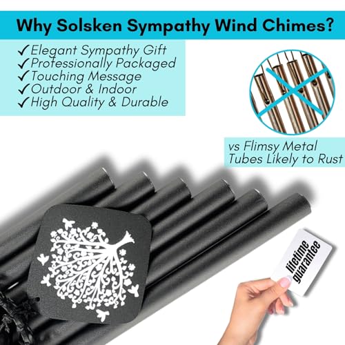Memorial Wind Chimes - Sympathy Wind Chimes - Wind Chimes for Loss of Loved One - Wind Chimes for Loss of Loved One Prime - Grief Gifts - Soothing Tones - Bereavement - Bronze 29” - DigiVirt