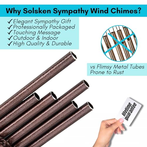 Memorial Wind Chimes - Sympathy Wind Chimes - Wind Chimes for Loss of Loved One - Wind Chimes for Loss of Loved One Prime - Grief Gifts - Soothing Tones - Bereavement - Bronze 29” - DigiVirt