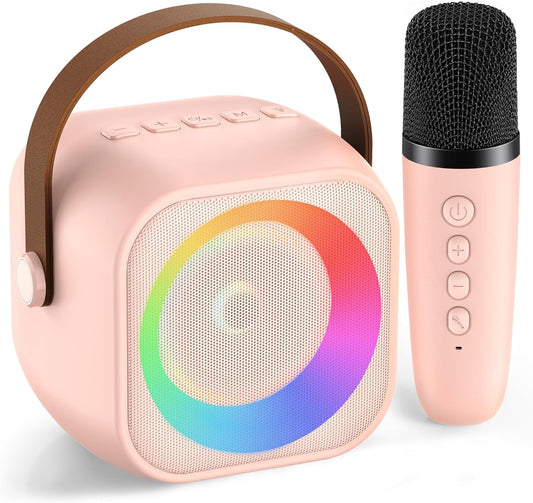 Mini Karaoke Machine for Kids Adults, Portable Bluetooth Speaker with Wireless Karaoke Microphone, Karaoke Toys Gifts for 4, 5, 6, 7, 8, 9, 10, 12 Year Old Girls Birthday Gifts Home Christmas Party - DigiVirt