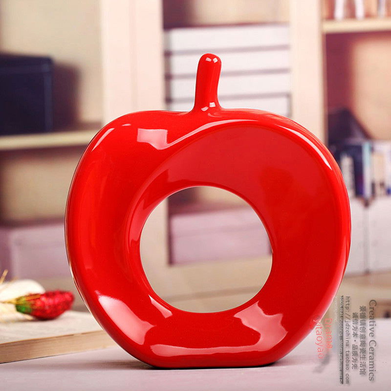 Modern Home Decorations Living Room Porch Ornaments New House Furnishings Ceramic Crafts Wholesale Apple - DigiVirt
