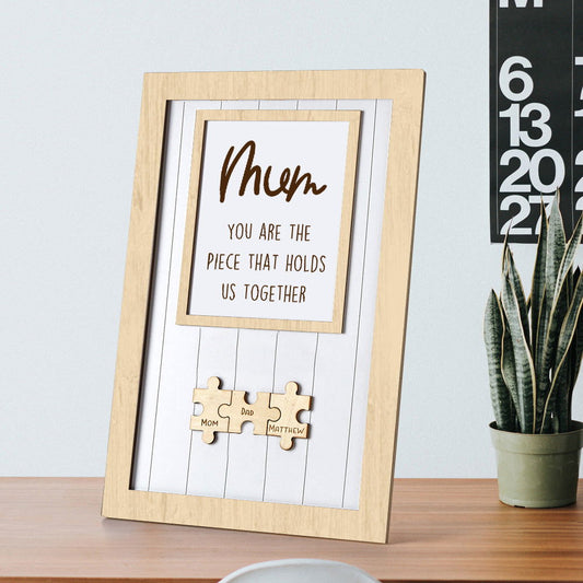 Mother's Day Box Frame Custom Name Wooden Puzzle Frame - DigiVirt