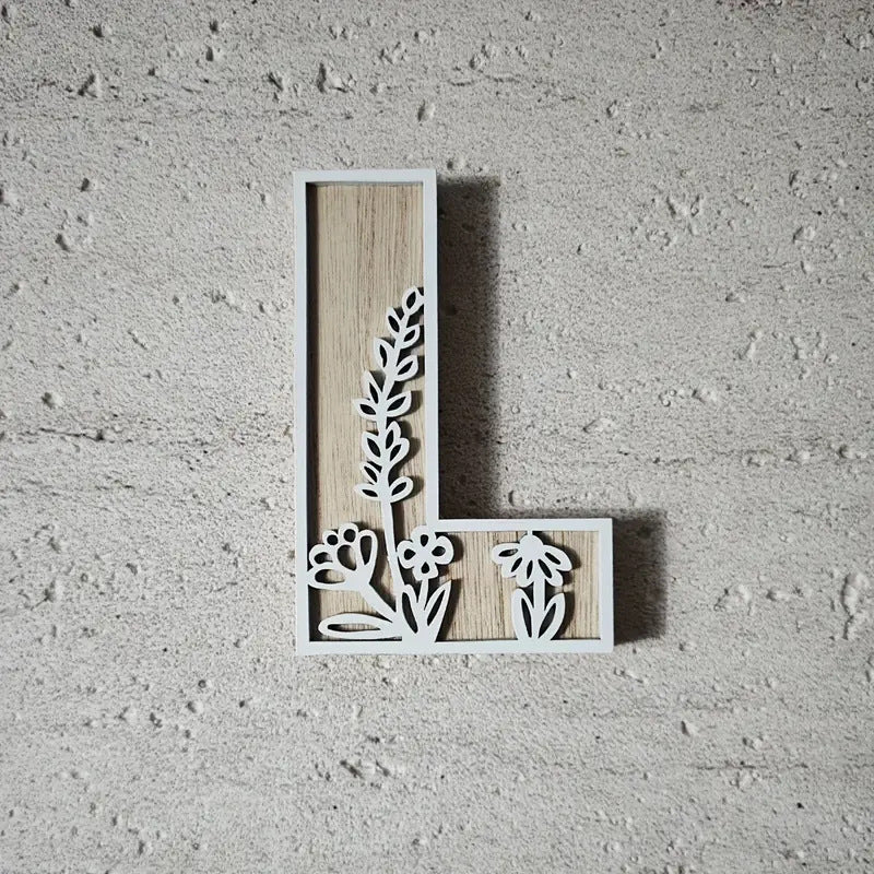New Wood Decoration Carving Letter Ornaments Flower Pattern Design Home Crafts Ornaments Advanced Sense - DigiVirt