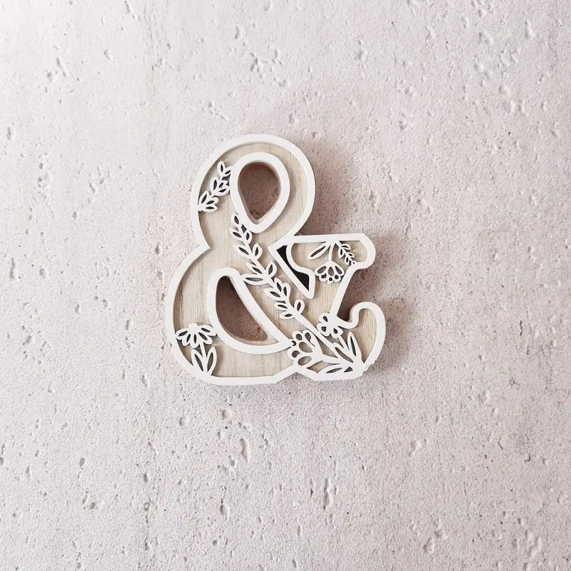 New Wood Decoration Carving Letter Ornaments Flower Pattern Design Home Crafts Ornaments Advanced Sense - DigiVirt