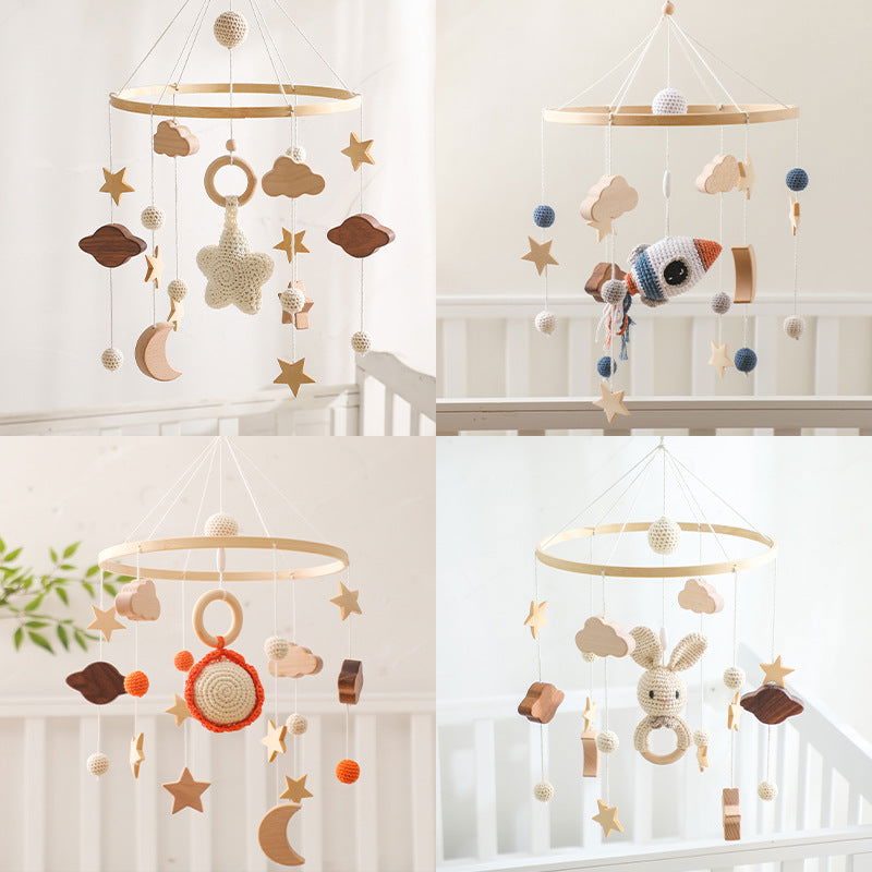 Nordic Style Children&#039;s Room Crochet Ornaments Newborn Baby Crib Ornaments Hand Eye Coordination Crochet Doll Bed Bell - DigiVirt