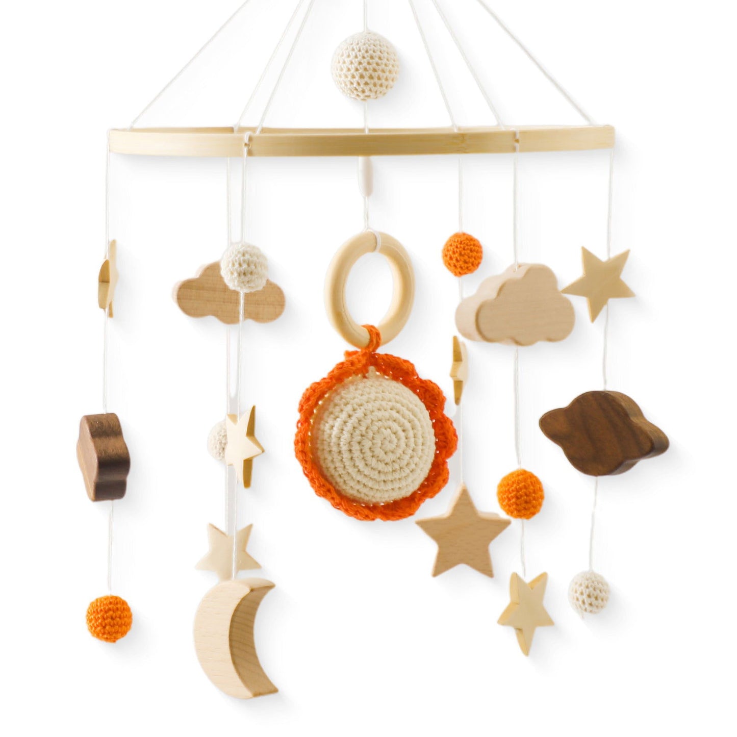 Nordic Style Children&#039;s Room Crochet Ornaments Newborn Baby Crib Ornaments Hand Eye Coordination Crochet Doll Bed Bell - DigiVirt
