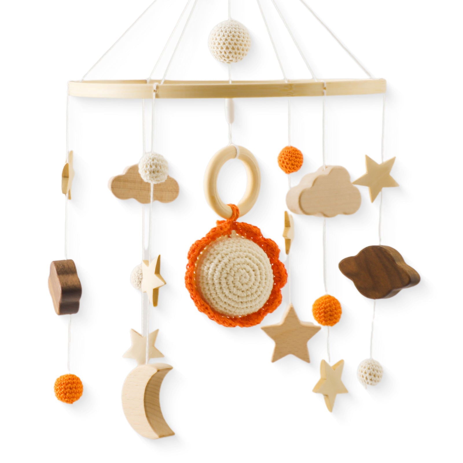 Nordic Style Children&#039;s Room Crochet Ornaments Newborn Baby Crib Ornaments Hand Eye Coordination Crochet Doll Bed Bell - DigiVirt