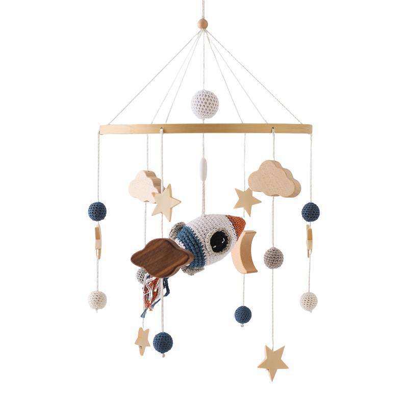Nordic Style Children&#039;s Room Crochet Ornaments Newborn Baby Crib Ornaments Hand Eye Coordination Crochet Doll Bed Bell - DigiVirt