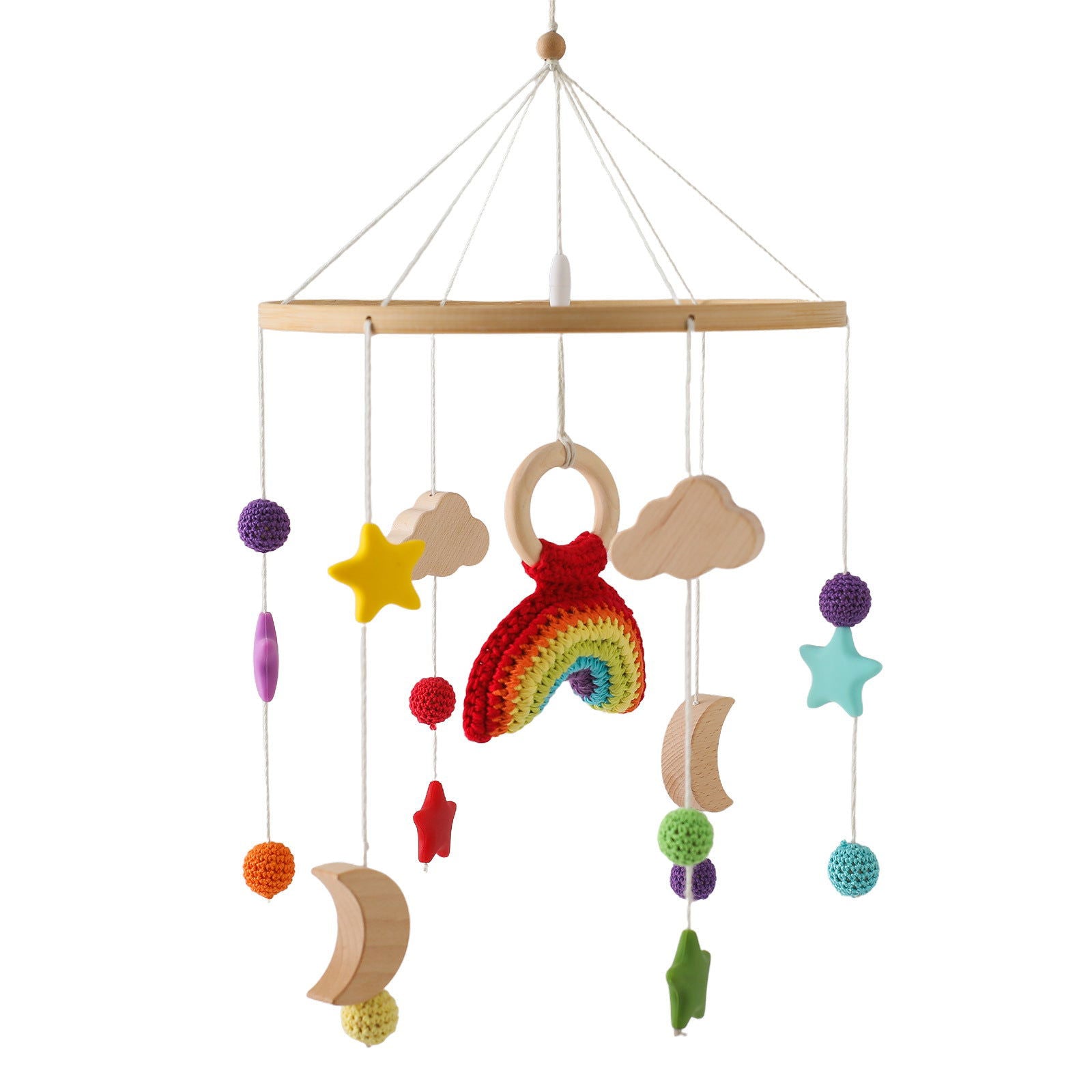 Nordic Style Children&#039;s Room Crochet Ornaments Newborn Baby Crib Ornaments Hand Eye Coordination Crochet Doll Bed Bell - DigiVirt