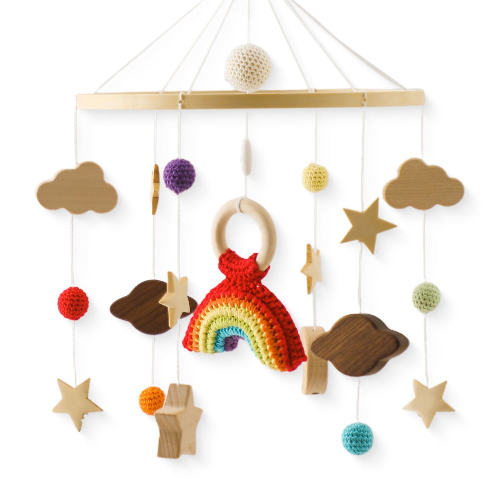 Nordic Style Children&#039;s Room Crochet Ornaments Newborn Baby Crib Ornaments Hand Eye Coordination Crochet Doll Bed Bell - DigiVirt
