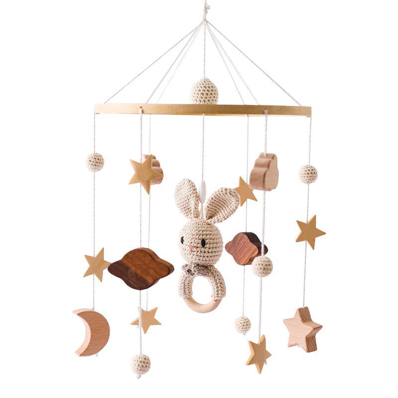 Nordic Style Children&#039;s Room Crochet Ornaments Newborn Baby Crib Ornaments Hand Eye Coordination Crochet Doll Bed Bell - DigiVirt