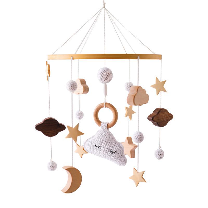 Nordic Style Children&#039;s Room Crochet Ornaments Newborn Baby Crib Ornaments Hand Eye Coordination Crochet Doll Bed Bell - DigiVirt