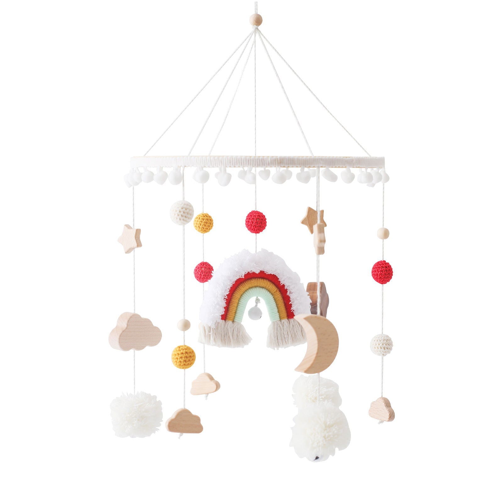 Nordic Style Children&#039;s Room Crochet Ornaments Newborn Baby Crib Ornaments Hand Eye Coordination Crochet Doll Bed Bell - DigiVirt