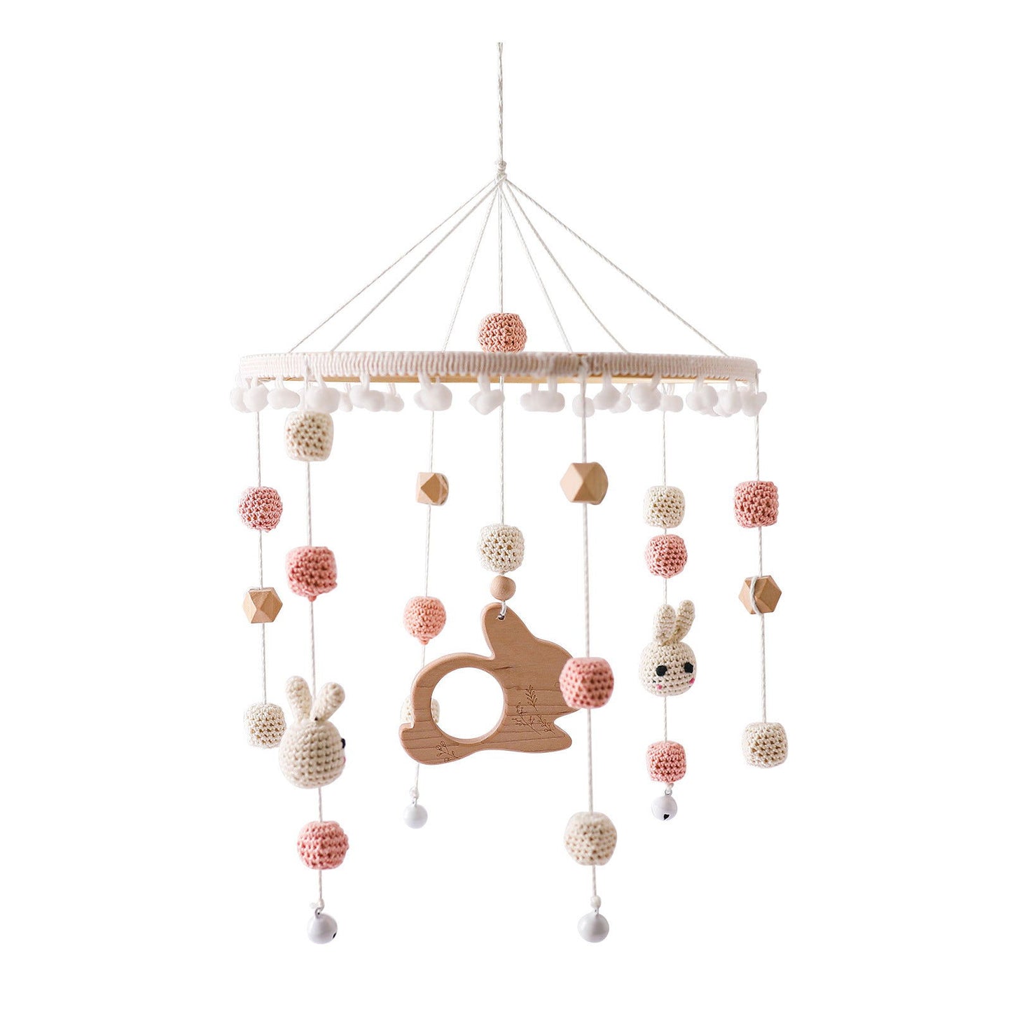 Nordic Style Children&#039;s Room Crochet Ornaments Newborn Baby Crib Ornaments Hand Eye Coordination Crochet Doll Bed Bell - DigiVirt