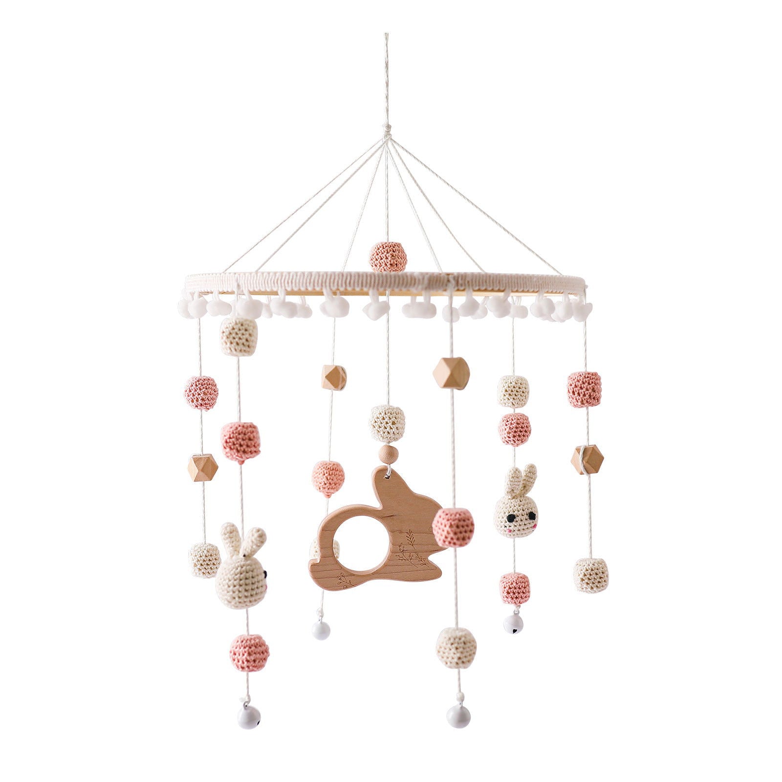 Nordic Style Children&#039;s Room Crochet Ornaments Newborn Baby Crib Ornaments Hand Eye Coordination Crochet Doll Bed Bell - DigiVirt