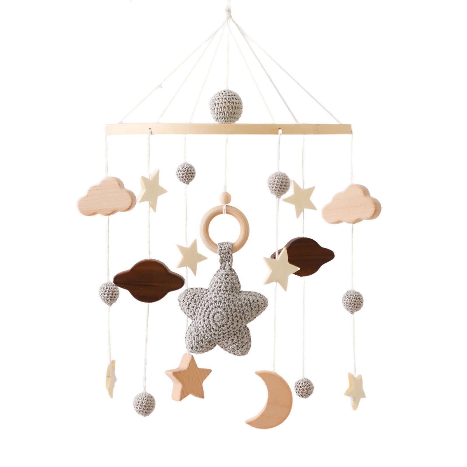 Nordic Style Children&#039;s Room Crochet Ornaments Newborn Baby Crib Ornaments Hand Eye Coordination Crochet Doll Bed Bell - DigiVirt