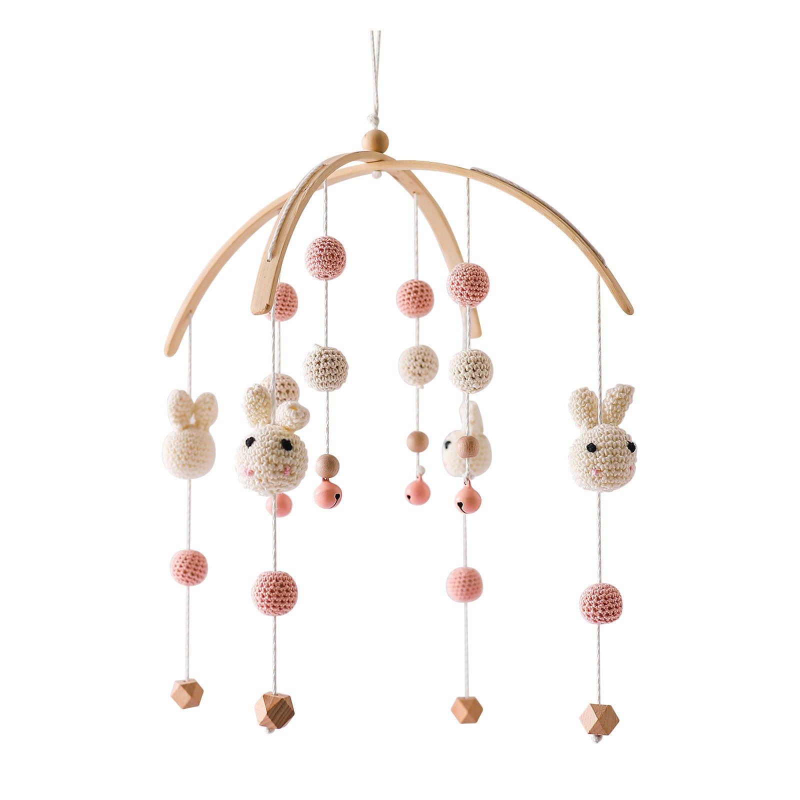 Nordic Style Children&#039;s Room Crochet Ornaments Newborn Baby Crib Ornaments Hand Eye Coordination Crochet Doll Bed Bell - DigiVirt