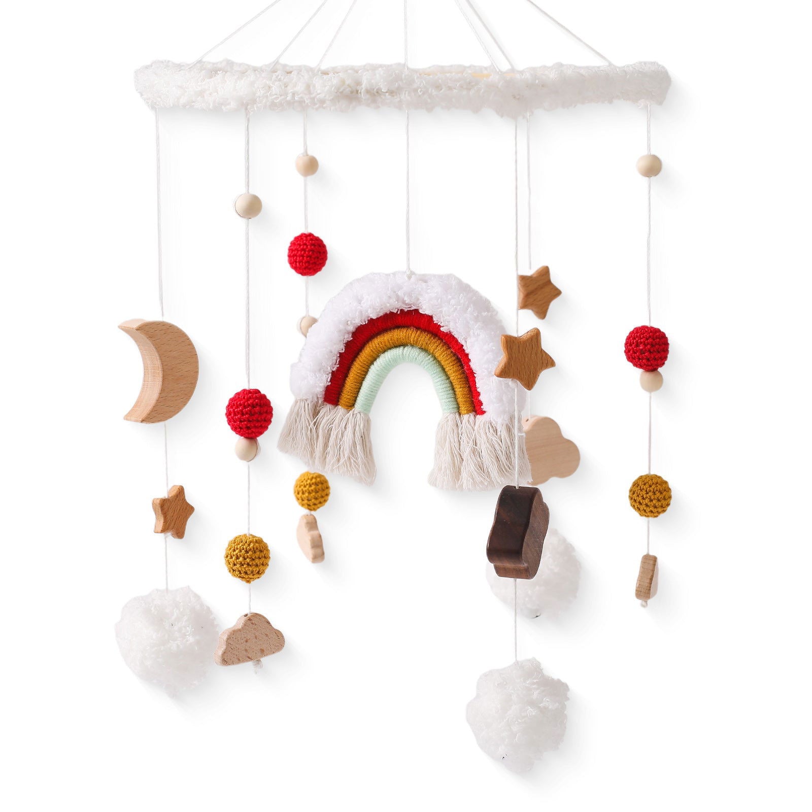 Nordic Style Children&#039;s Room Crochet Ornaments Newborn Baby Crib Ornaments Hand Eye Coordination Crochet Doll Bed Bell - DigiVirt