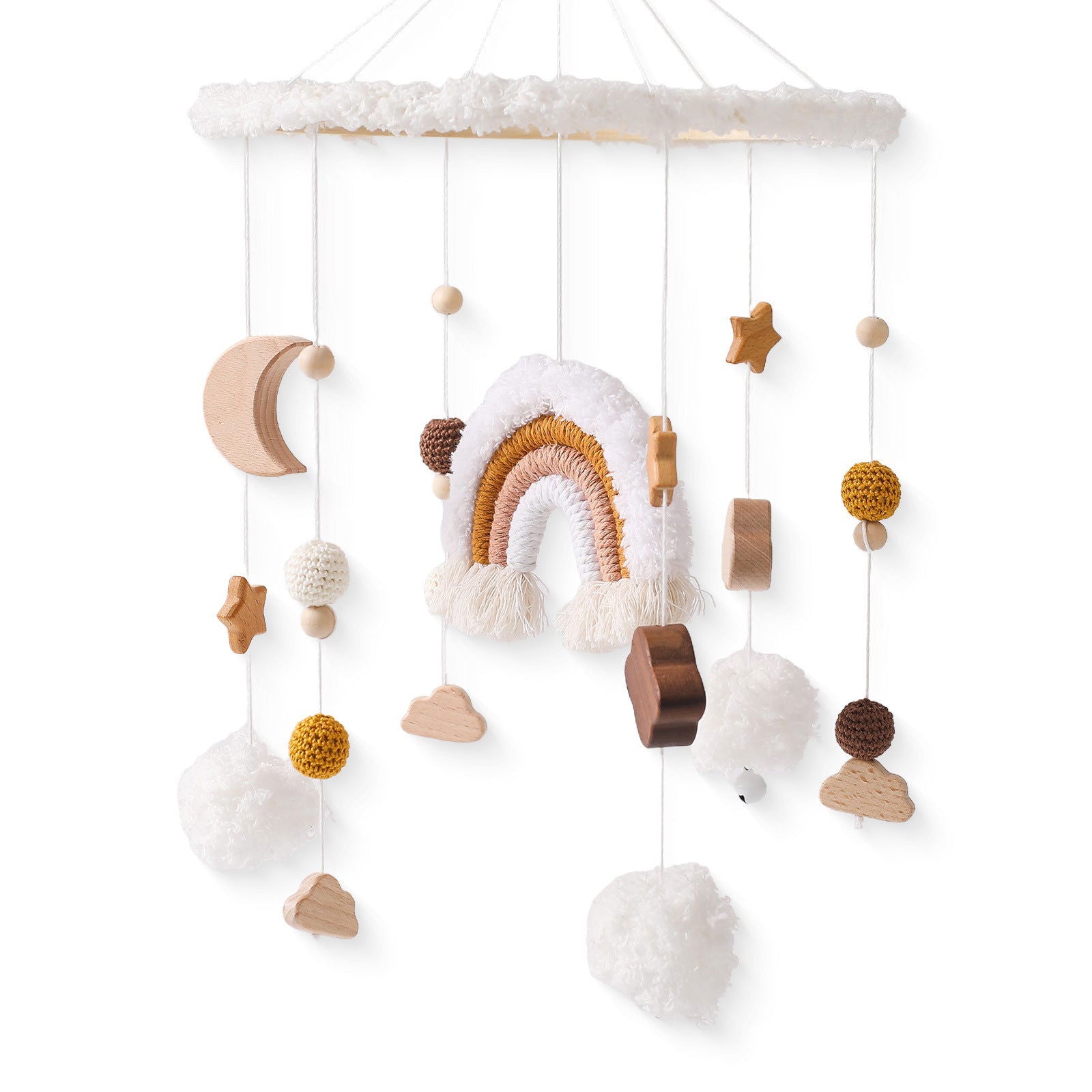 Nordic Style Children&#039;s Room Crochet Ornaments Newborn Baby Crib Ornaments Hand Eye Coordination Crochet Doll Bed Bell - DigiVirt