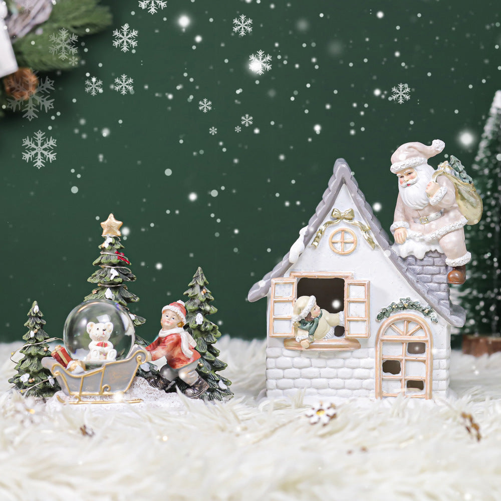 Nordic Creative Christmas House Desktop Decorations Shopping Mall Window Christmas Decorations Snowman House Modeling