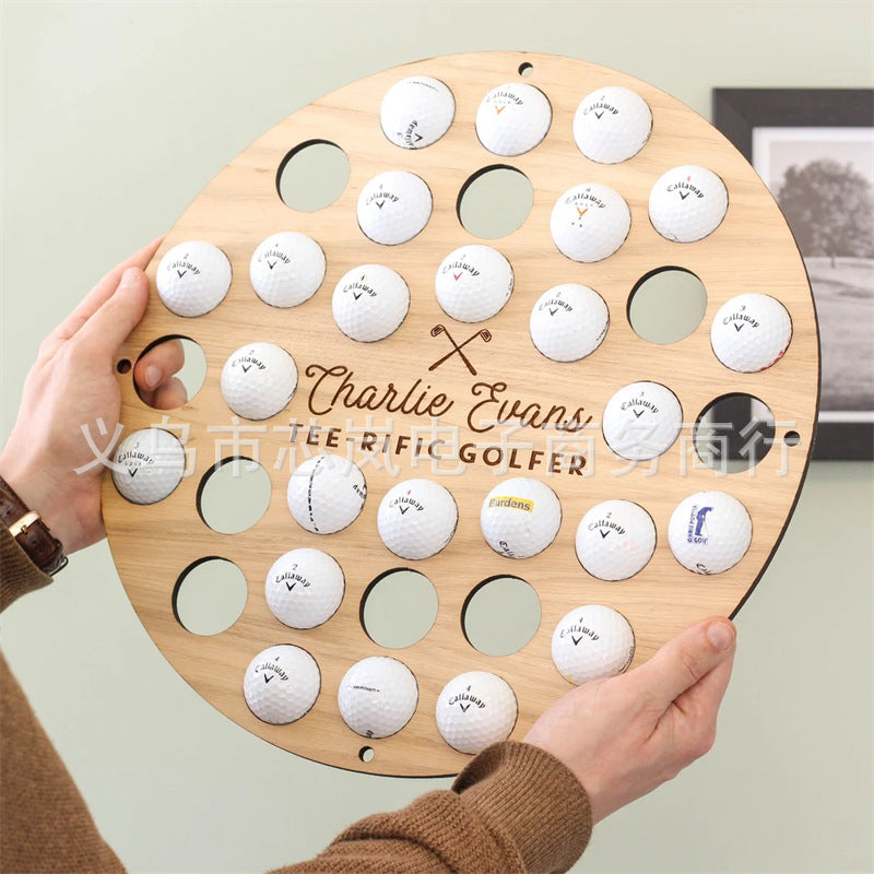 Personalized Golf Ball Wall Art Golf Gift Golf Rack Father's Day Wooden Tag