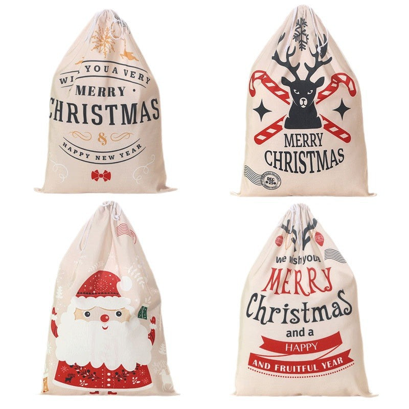 Canvas Bag, Flap Pocket Pants, Christmas Storage Bag, Santa Claus Storage Bag, Candy Gift Bag