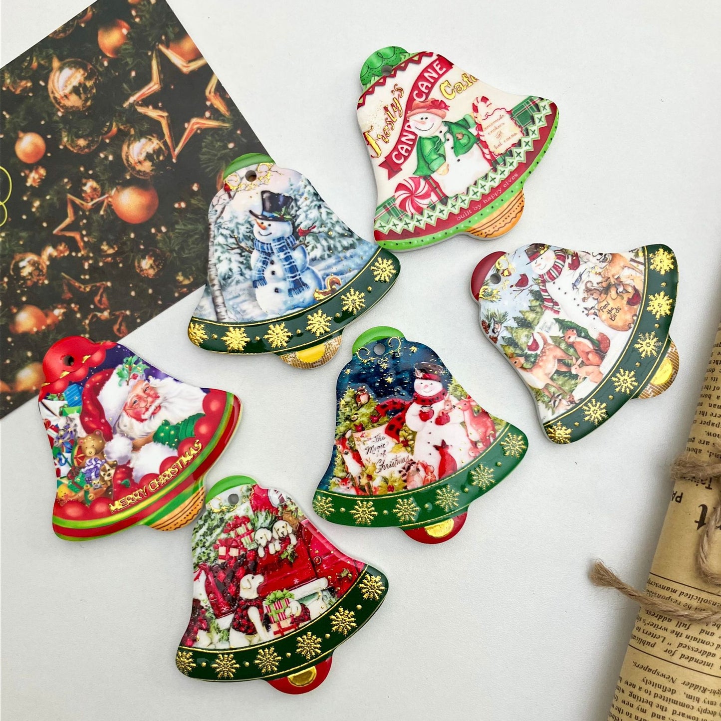 Christmas Ceramic Refrigerator Magnets Gilding Craft Three-dimensional Texture Personalized Creative Refrigerator Magnets Nativity Nostalgic