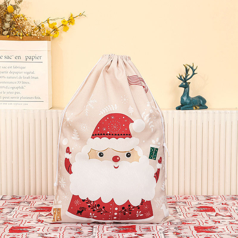 Canvas Bag, Flap Pocket Pants, Christmas Storage Bag, Santa Claus Storage Bag, Candy Gift Bag