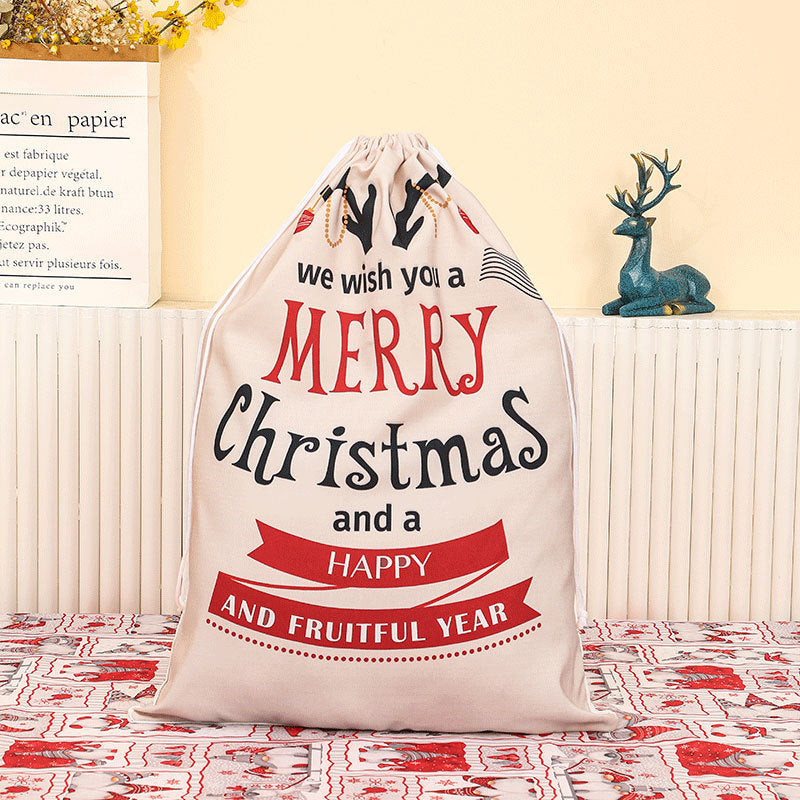 Canvas Bag, Flap Pocket Pants, Christmas Storage Bag, Santa Claus Storage Bag, Candy Gift Bag