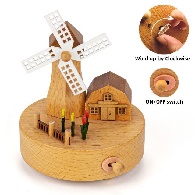 Sky City Log Music Box Carousel Music Box Creative Children's Birthday Gift