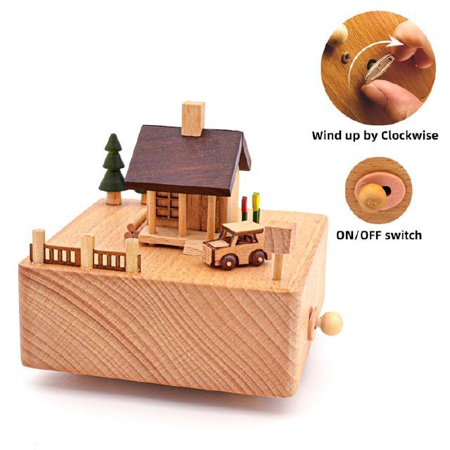 Sky City Log Music Box Carousel Music Box Creative Children's Birthday Gift