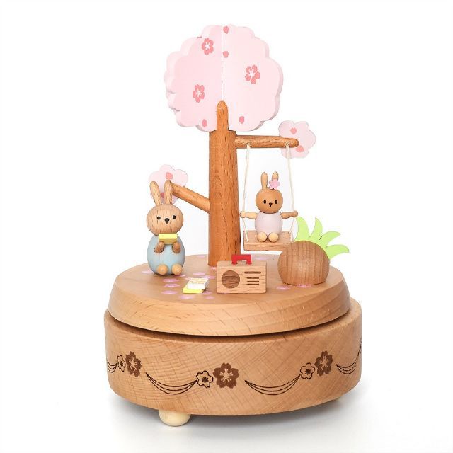 Sky City Log Music Box Carousel Music Box Creative Children's Birthday Gift