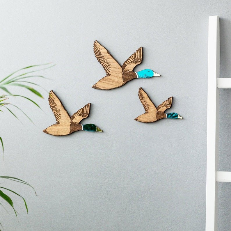 Flying Ducks retro Flying Duck Wall Hanging Wooden Duck Decorative Wall Decoration Pendant Wooden Crafts