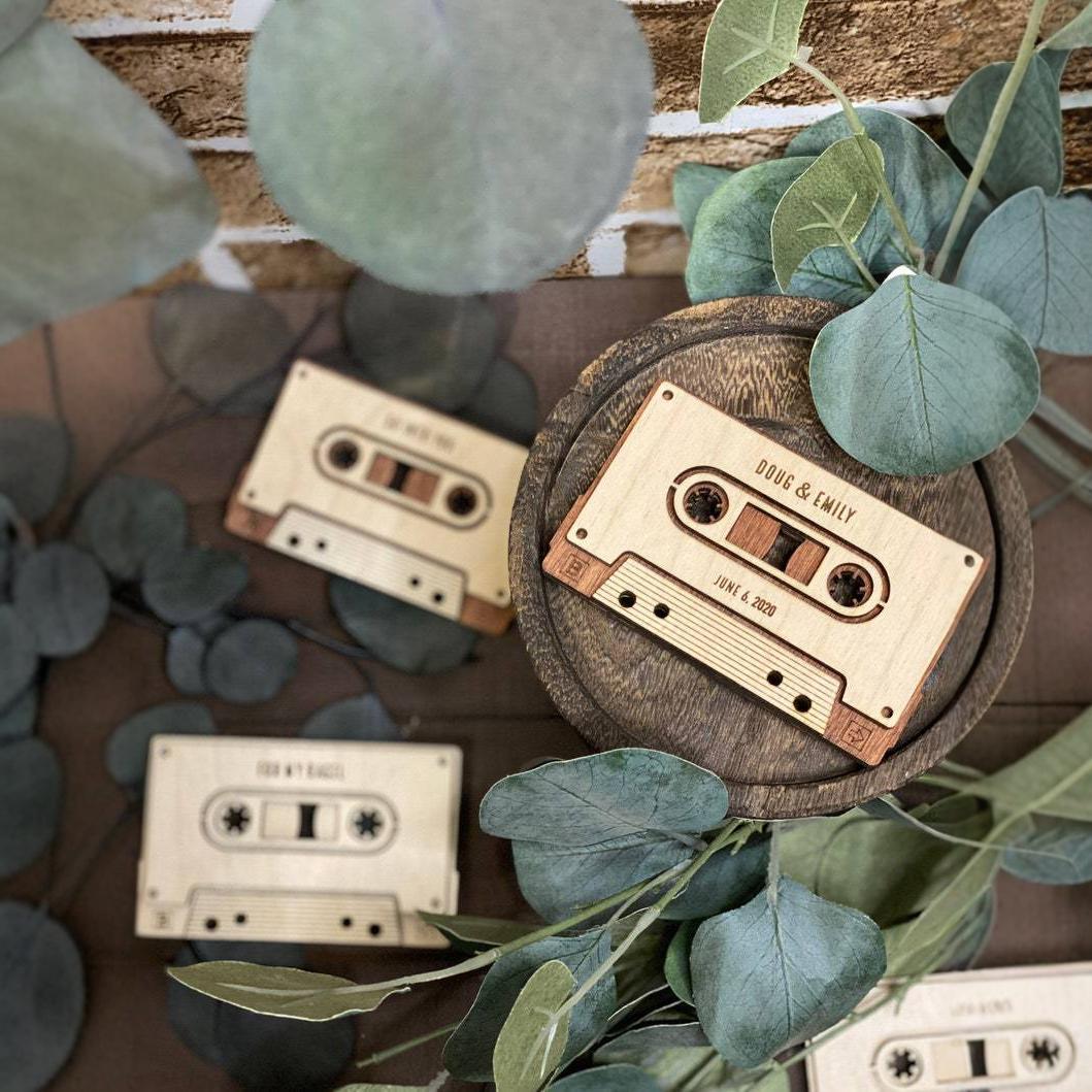 Personalized Playback Tape Records Home Desktop Decorative Ornaments Wooden Crafts