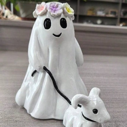 Halloween Cute Ghost Sheep Desktop Ornaments Light Luxury Home Living Room Resin Crafts